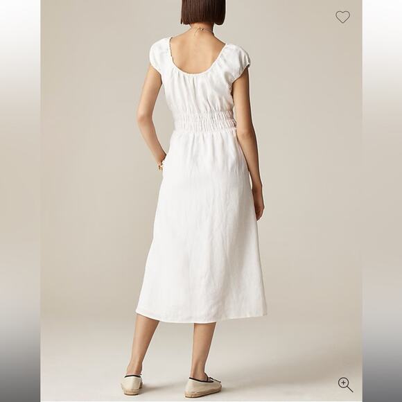 J.Crew Petite cap-sleeve midi dress in linen - Picture 3 of 7